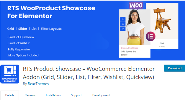 Best Elementor Addons for WooCommerce- RTS WooProduct Showcase for Elementor 