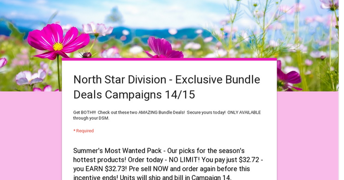 North Star Division - Exclusive Bundle Deals Campaigns 14/15