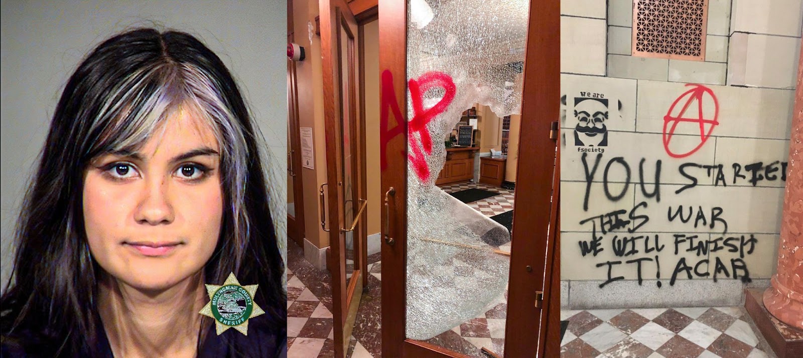??Alma Raven-Guido was arrested at an Antifa riot in August 2020 targeting Portland City Hall. Photo: Portland Police