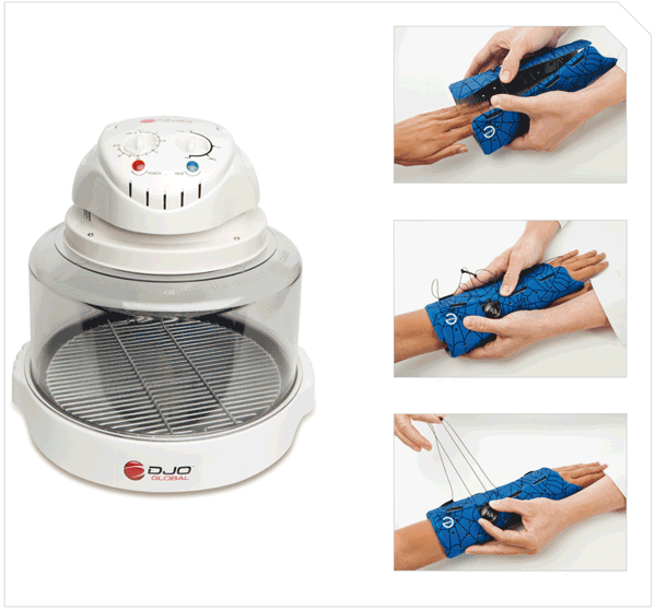 Colocación profesional de una férula EXOS con horno térmico especializado, adaptación precisa a la anatomía del paciente.