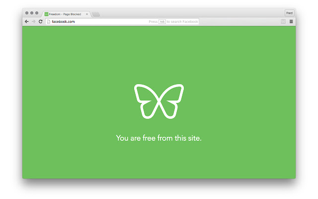 A screenshot of Freedom, a distraction-free Chrome extension.