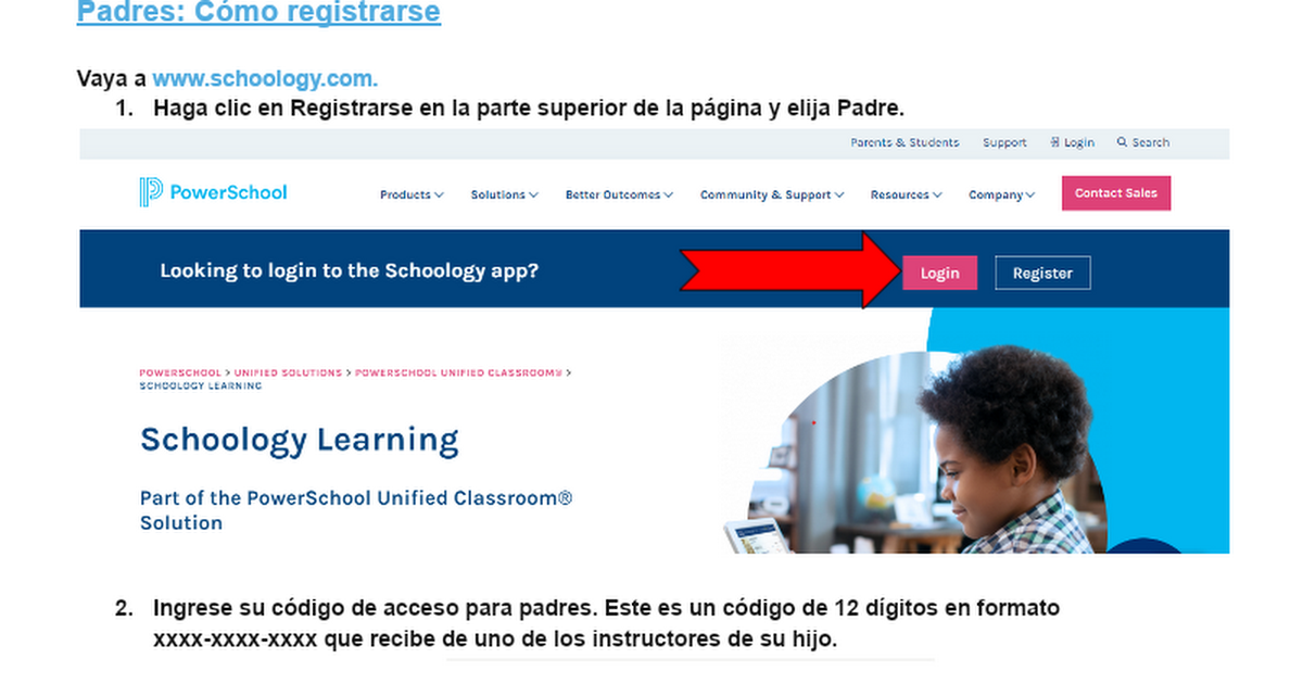 Parent Sign-up Directions en Espanol