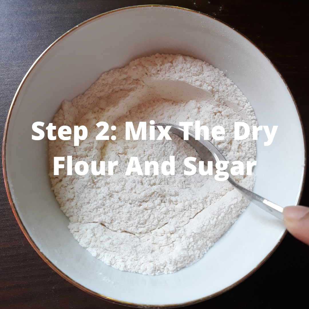 mix the dy flour and sugar