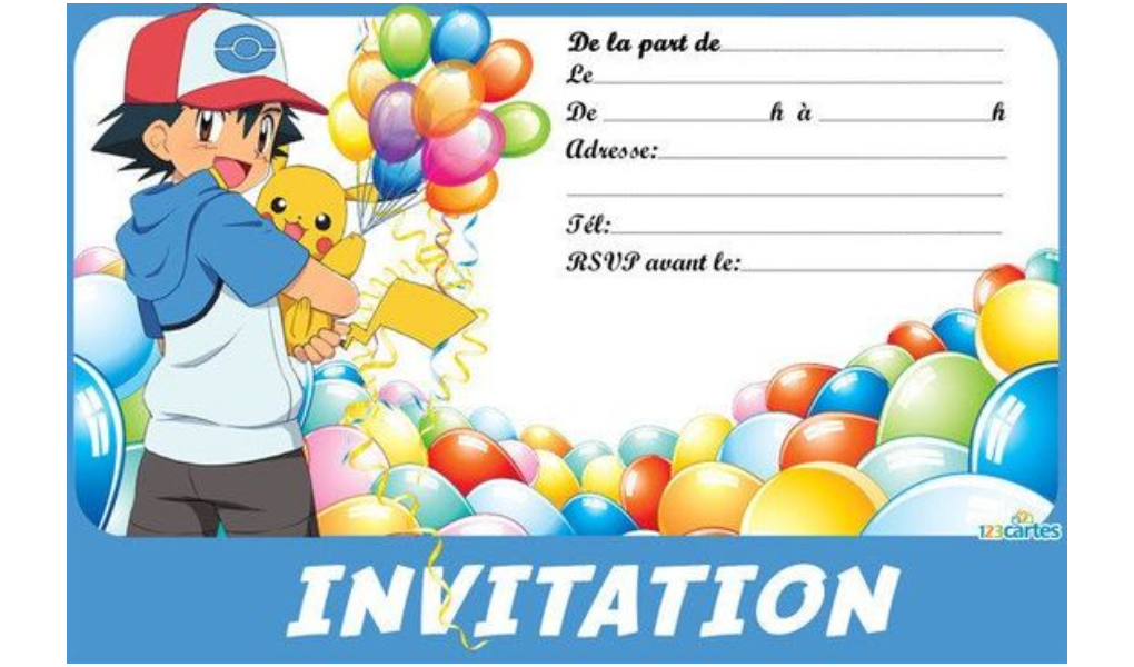 Invitation Pokemon - Anniversaire/Anniversaire Pokemon - Bul d'idées