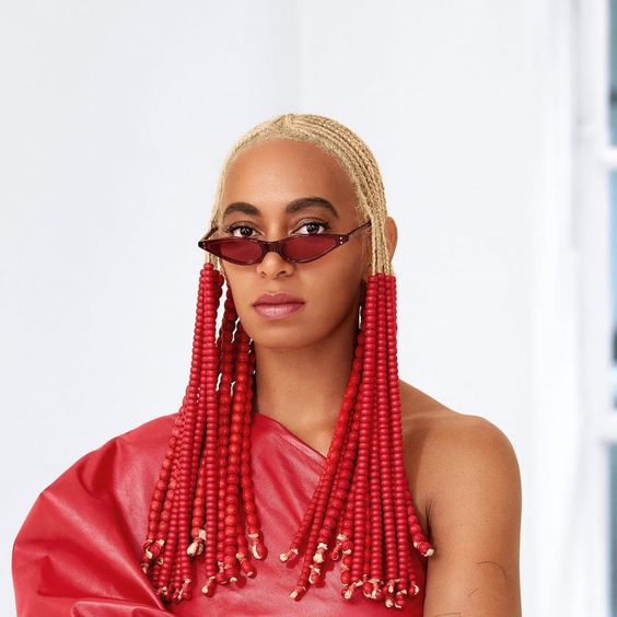 Solange Knowles wearing a beaded Fulani braid