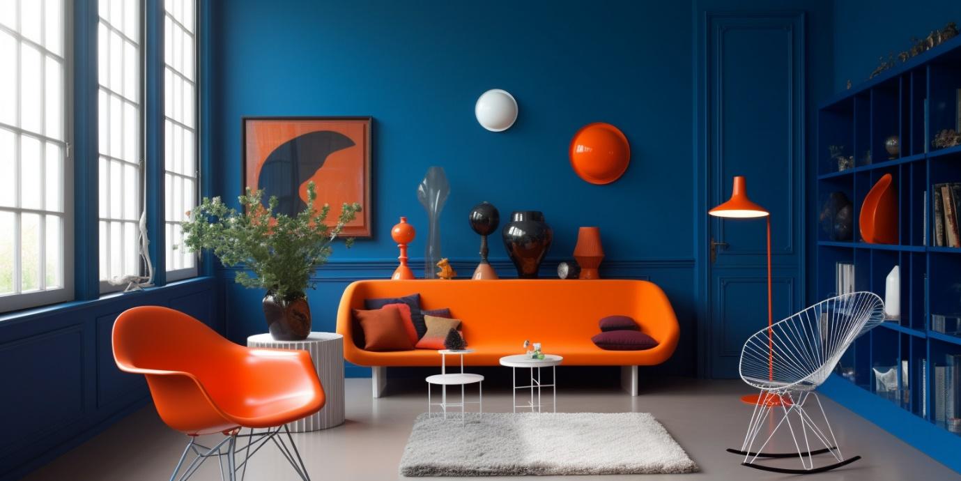 Orange und Blau Innere