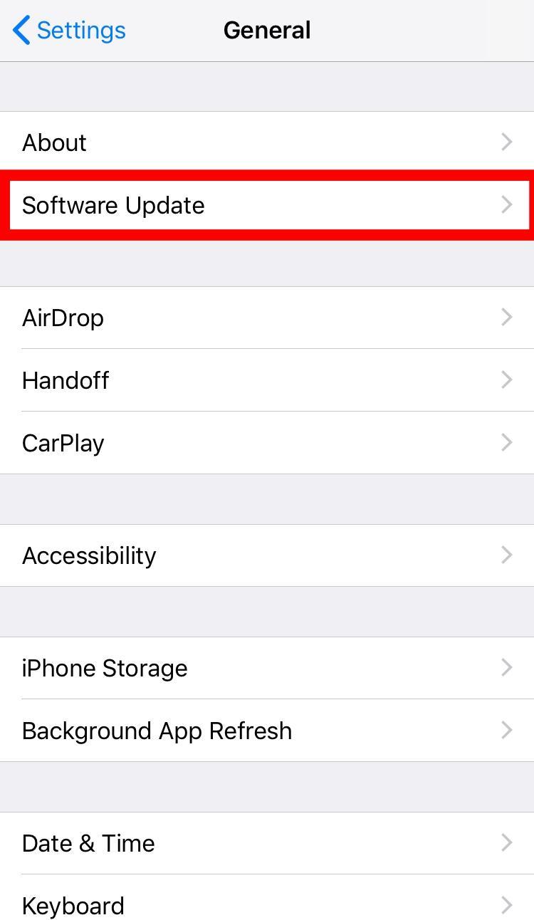  latest software update for your device would be displayed here.