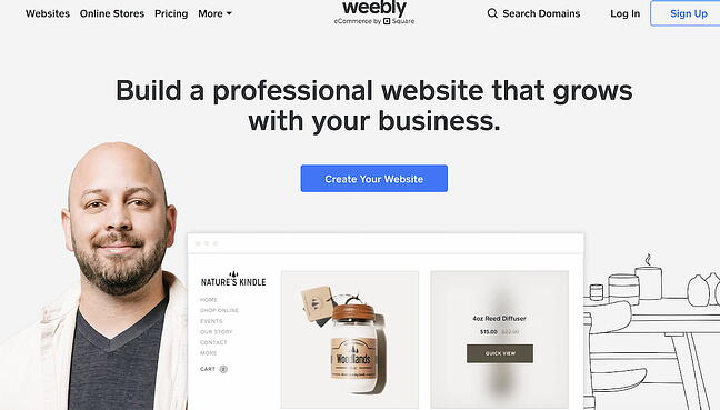 Weebly blog hosting site home page