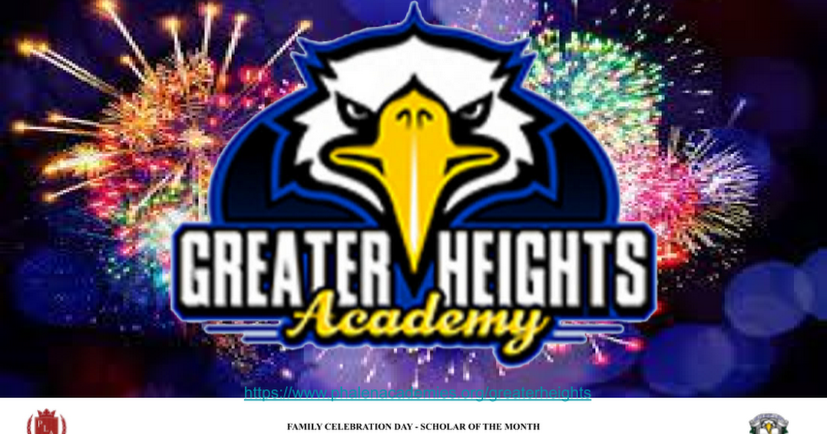 Family Celebration Night / Sept. 2021 - Scholar of the Month - Greater Heights Academy