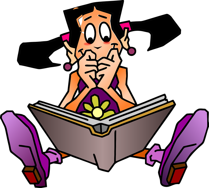 Girl, Book, Read, Purple,