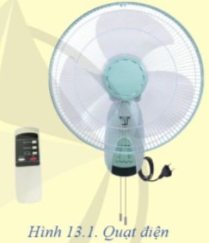 A fan and remote control</p>
<p>Description automatically generated