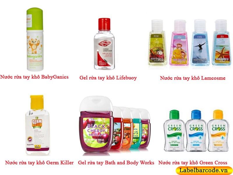 In tem nhãn nước rửa tay khô với đa dạng kích thước, màu sắc 