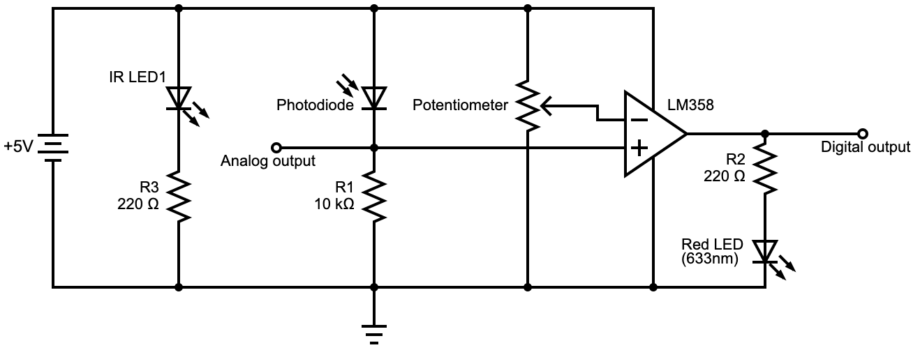 An infrared proximity sensor circuit diagram