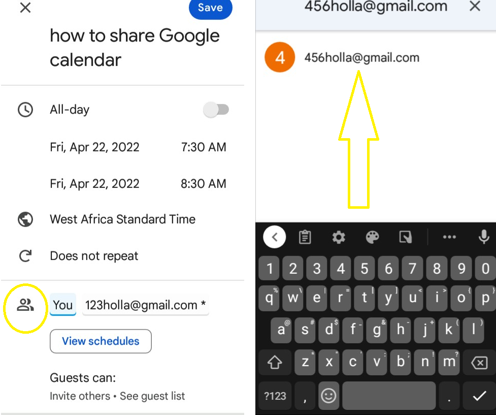 How to Share Google Calendar on Android VersusHQ