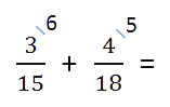 сложение дробей с разными знаменателями, запись дополнительных множителей.