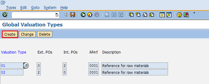 SAP Split Valuation type create