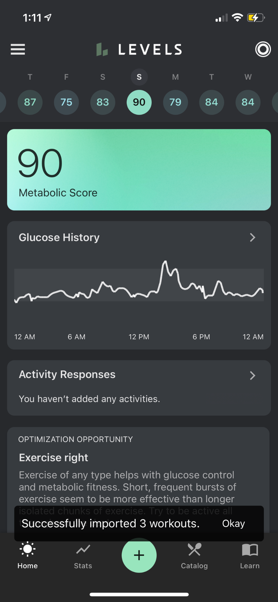 Levels App Glucose