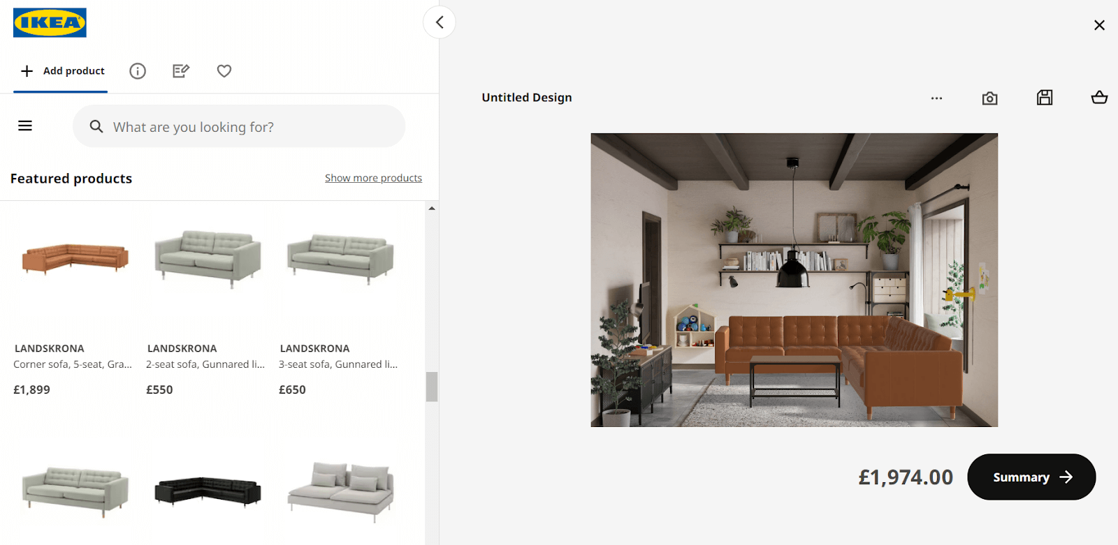 An example of an extensive product gallery