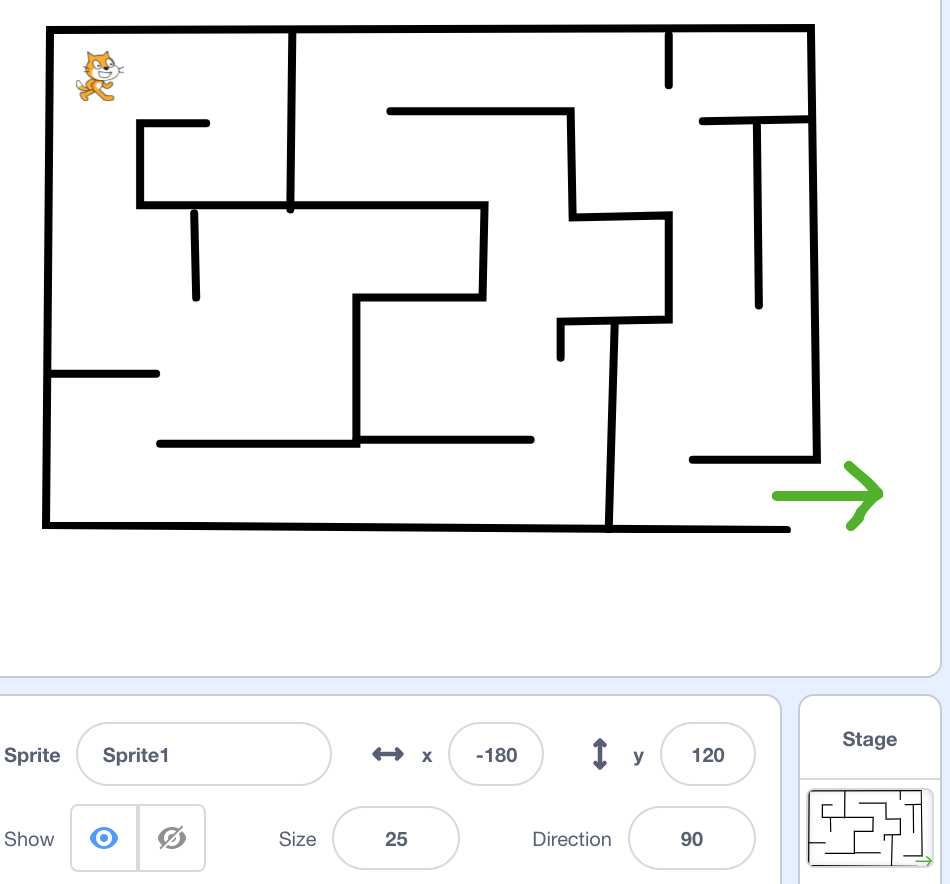 Kids Make a Maze in Scratch