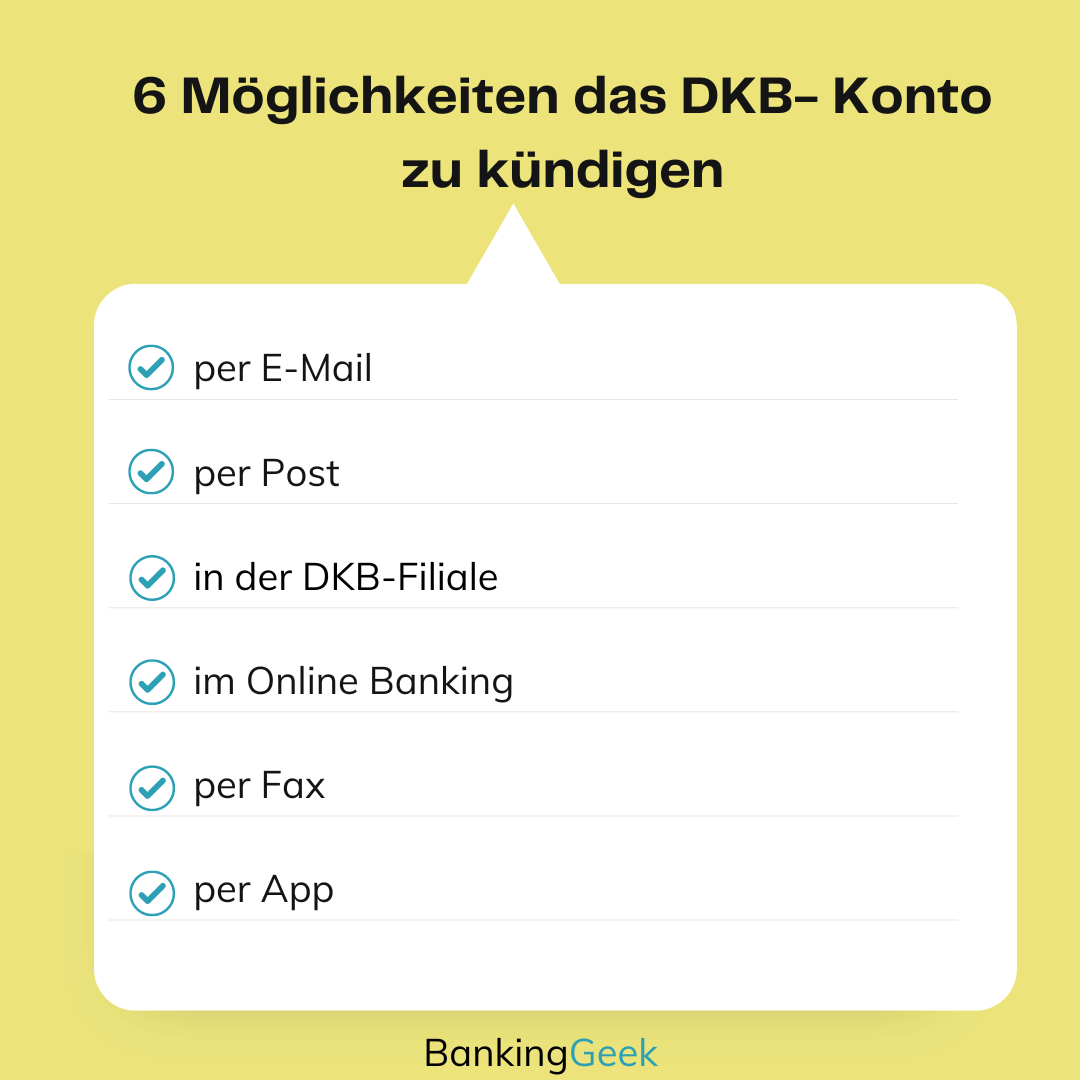 Übersicht zu Kündigungsmöglichkeiten/DKB