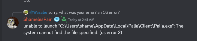 Palia OS Error 2