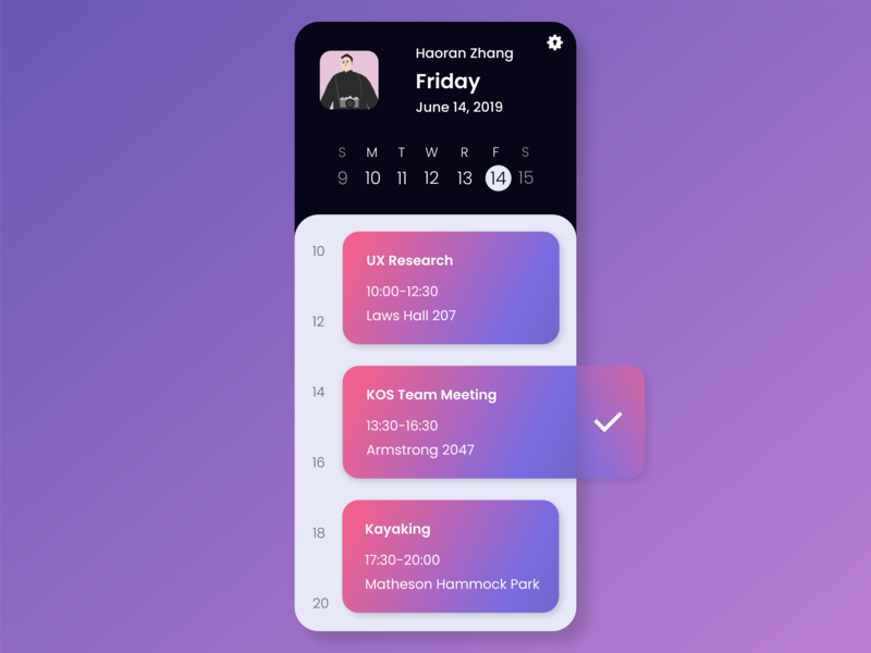 Daily UI 038 - Calendar phone to do todolist planning schedule calendar app calendar ui calendar color clean mobile ui dailyui038 gradual change mobile vector app dailyuichallange ux ui dailyui