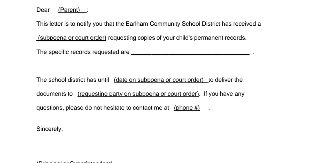 506.1E6 Letter to Parent Regarding Receipt of a Subpoena.pdf - Google Drive