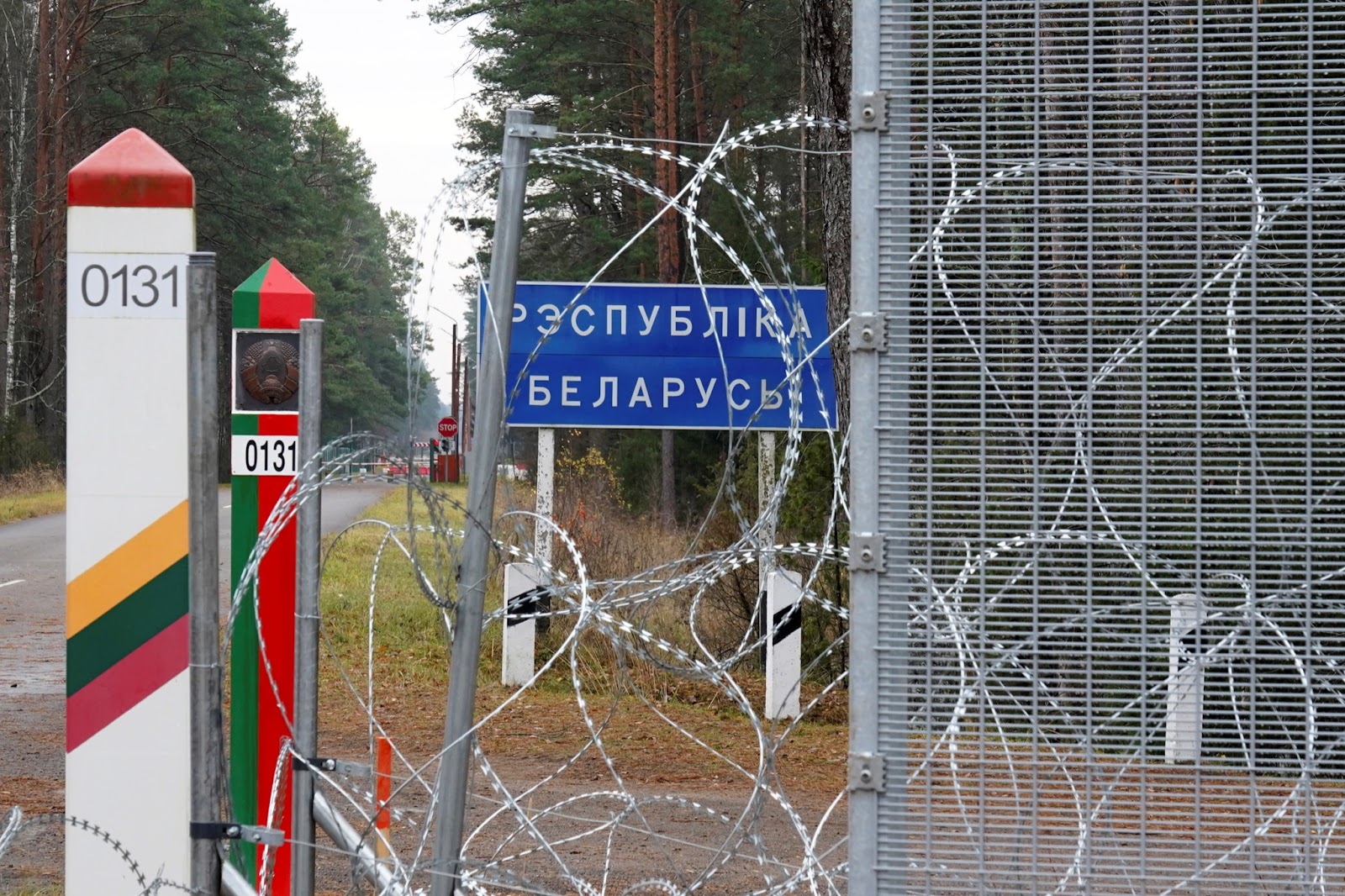 Imágenes de la valla fronteriza entre Lituania y Bielorrusia. (Reuters)