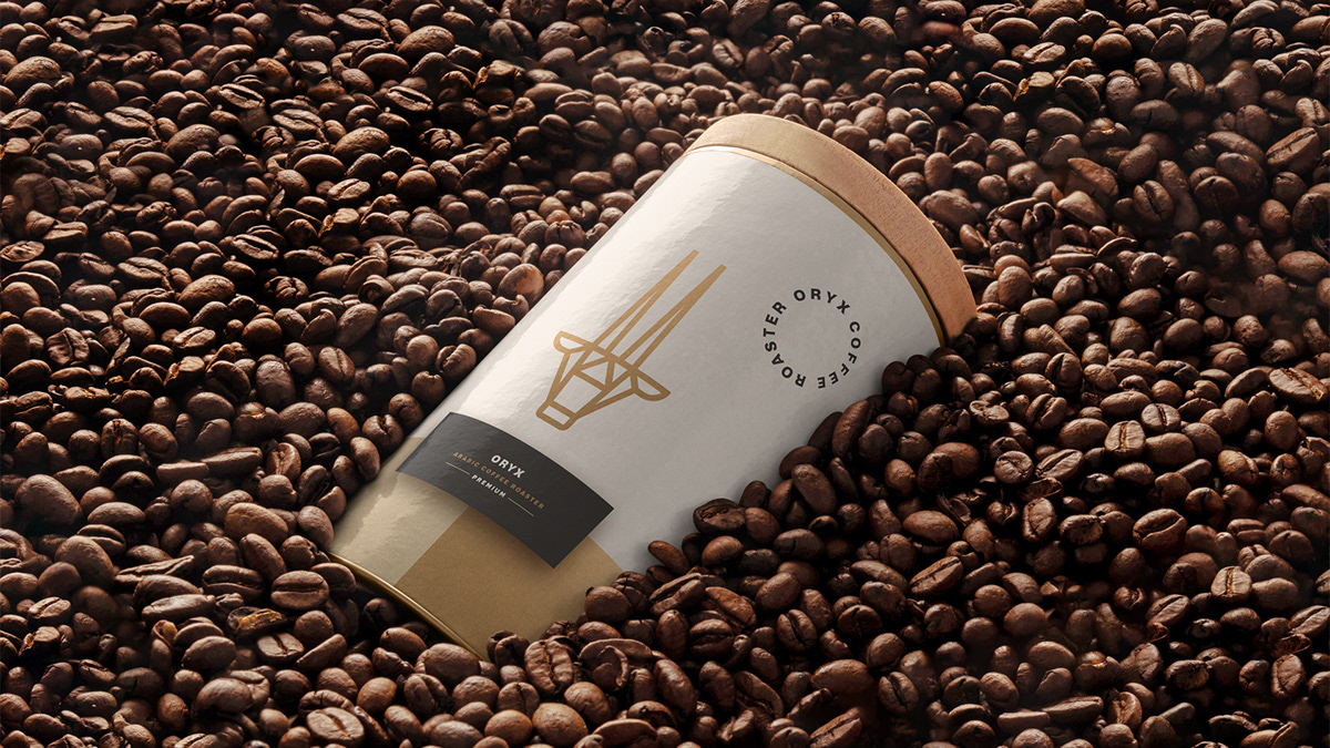 brand cafe Coffee coffee shop logo Oryx Packaging Roaster Saudi Arabia visual identity