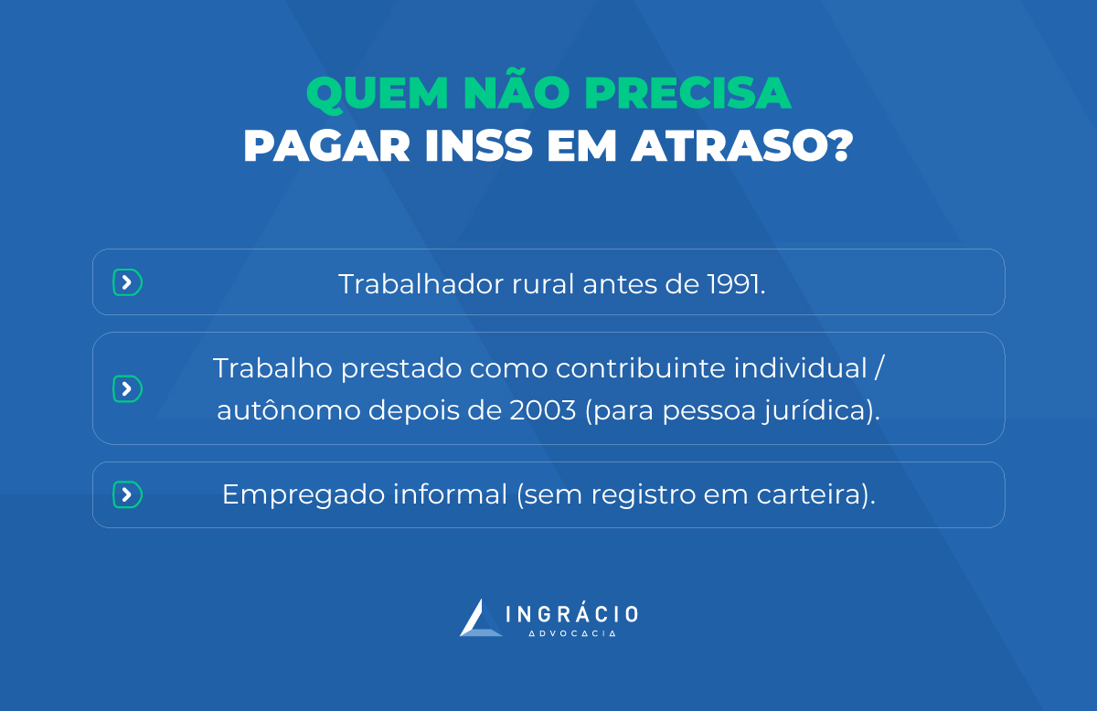 Quem não precisa pagar INSS em atraso?