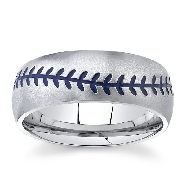 Cobalt ring with blue
baseball stitching