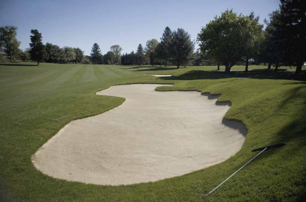 Sand trap on a golf course