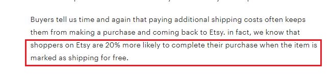buyers are 20% more likely to purchase an item when the item is marked as shipping for free