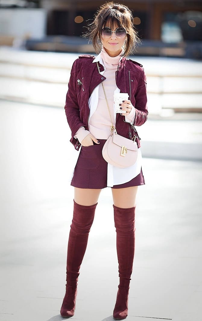 Marsala color: what to wear in 2022, a combination in clothes 2