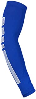 BaronHong Colorido Brazo Protección UV Mangas de compresión Deporte Baloncesto Equitación (azul, M)