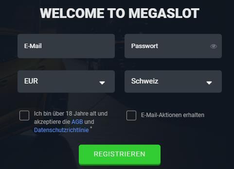 Wie melde ich mich im Megaslot Casino an?