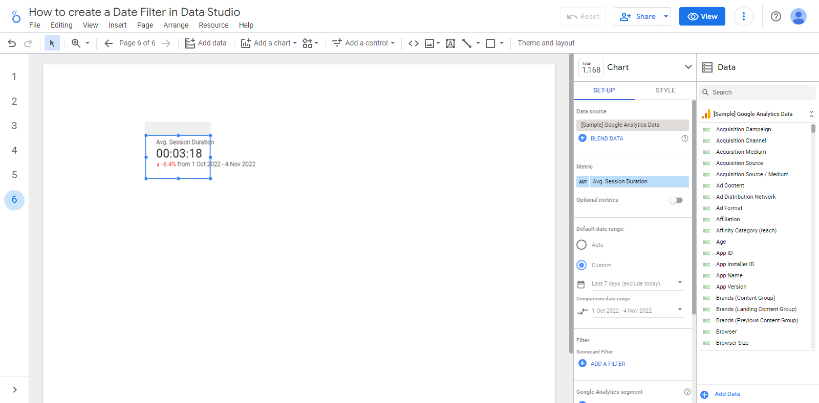 How To Create A Date Filter In Data Studio