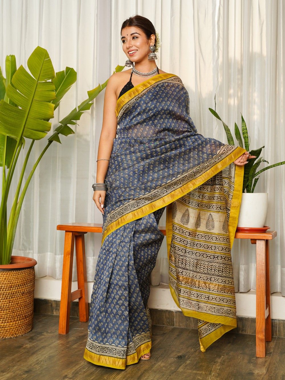 the loom - Printed Chanderi Saree