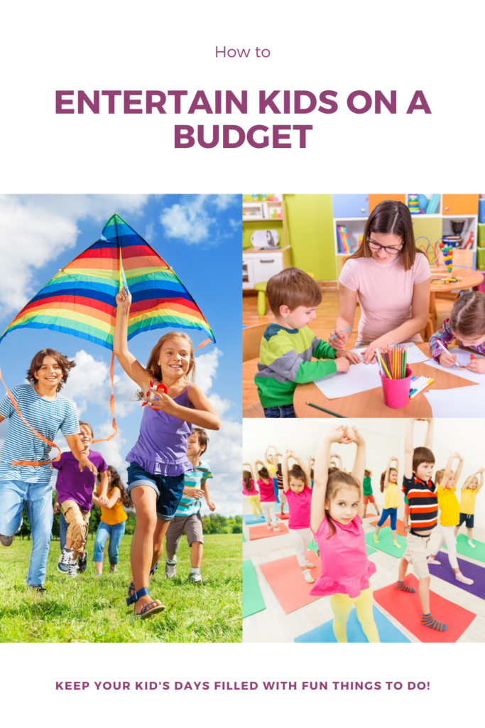 An image about kid's activities on a budget to pin to Pinterest.