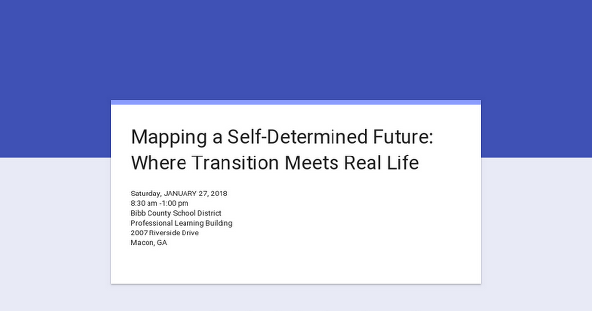 Mapping a Self-Determined Future:           Where Transition Meets Real Life