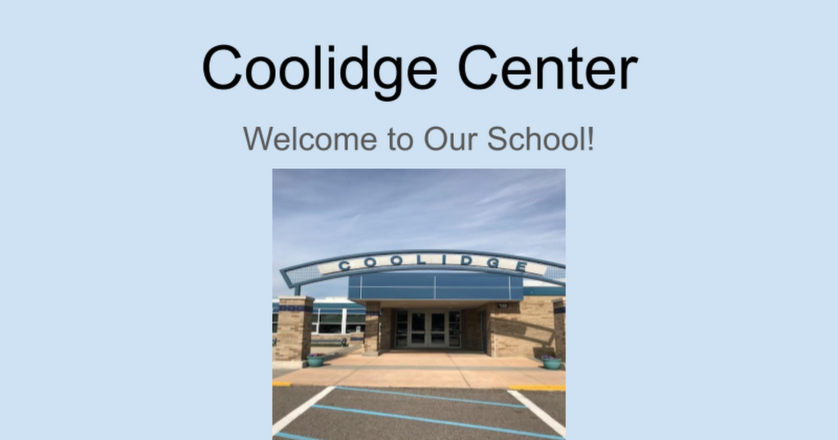 Welcome to Coolidge Center