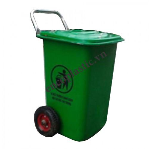 Thùng rác composite 90L tay đẩy giúp bảo vệ môi trường xanh – sạch – đẹp.
