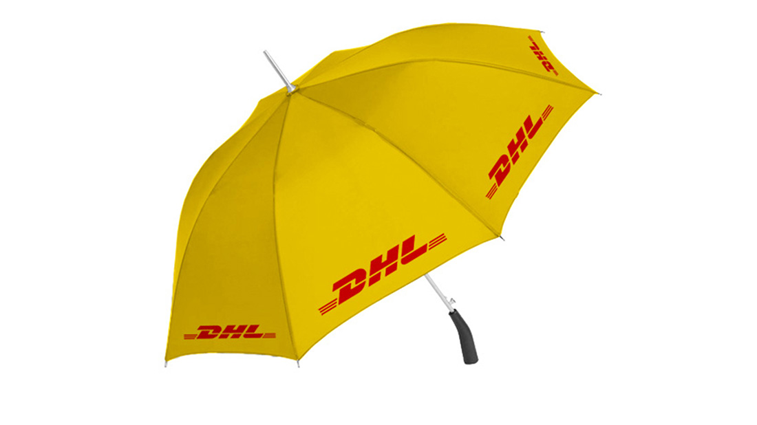 wholesale gift shop items Outdoor umbrella printing DHL logo