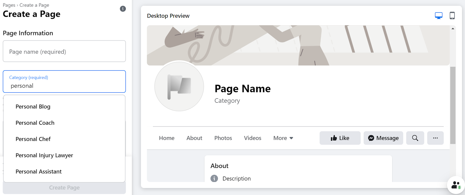 Setting up a Facebook page