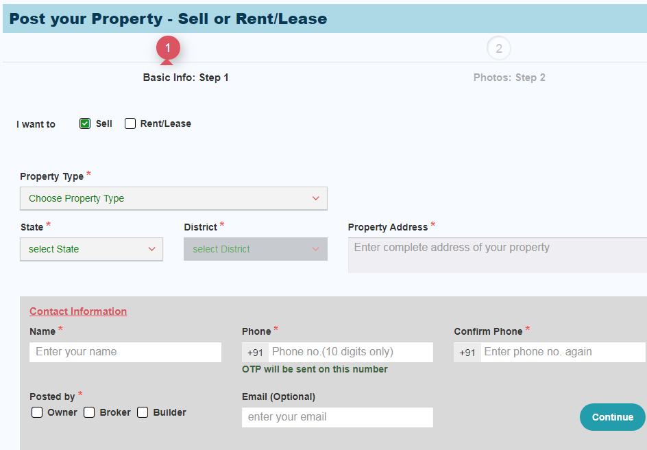If you plan to sell/rent or lease your properties, you must ensure your properties are in good condition for quick results. While listing your property at HonestBroker real estate portal, you must add your property details like Property Type, State, District, property address, and the contact information with phone number & email address. 