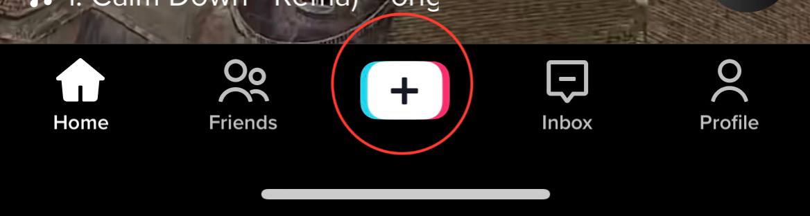 tap the plus icon on tiktok