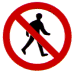 No entry for
pedestrians to tramway Regulatory Traffic Sign