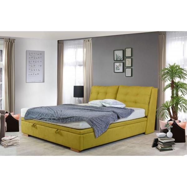 Łóżko tapicerowane 180 x 200 ze schowkiem żółte, Novi - 10