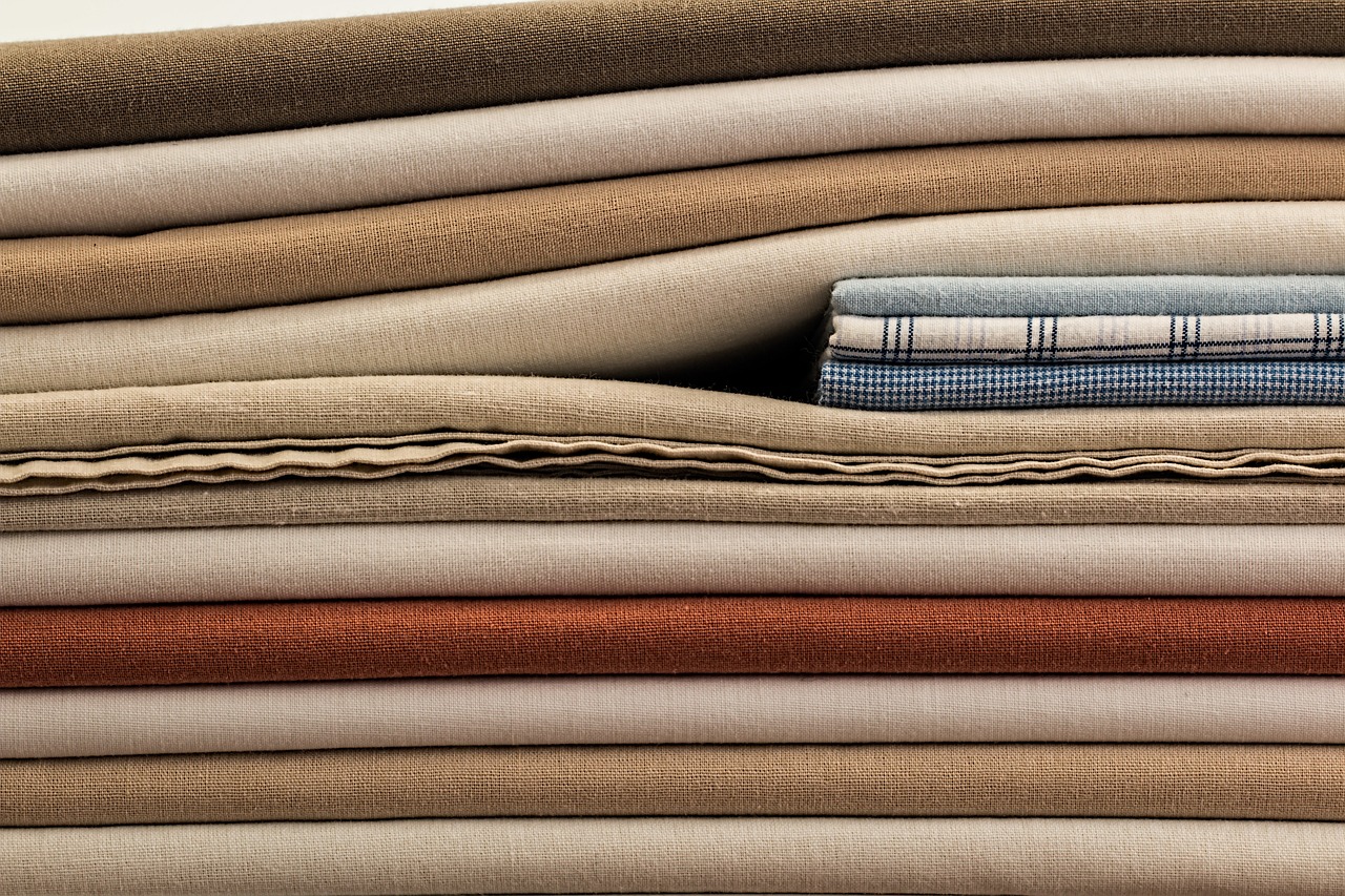 Stack of linen sheets