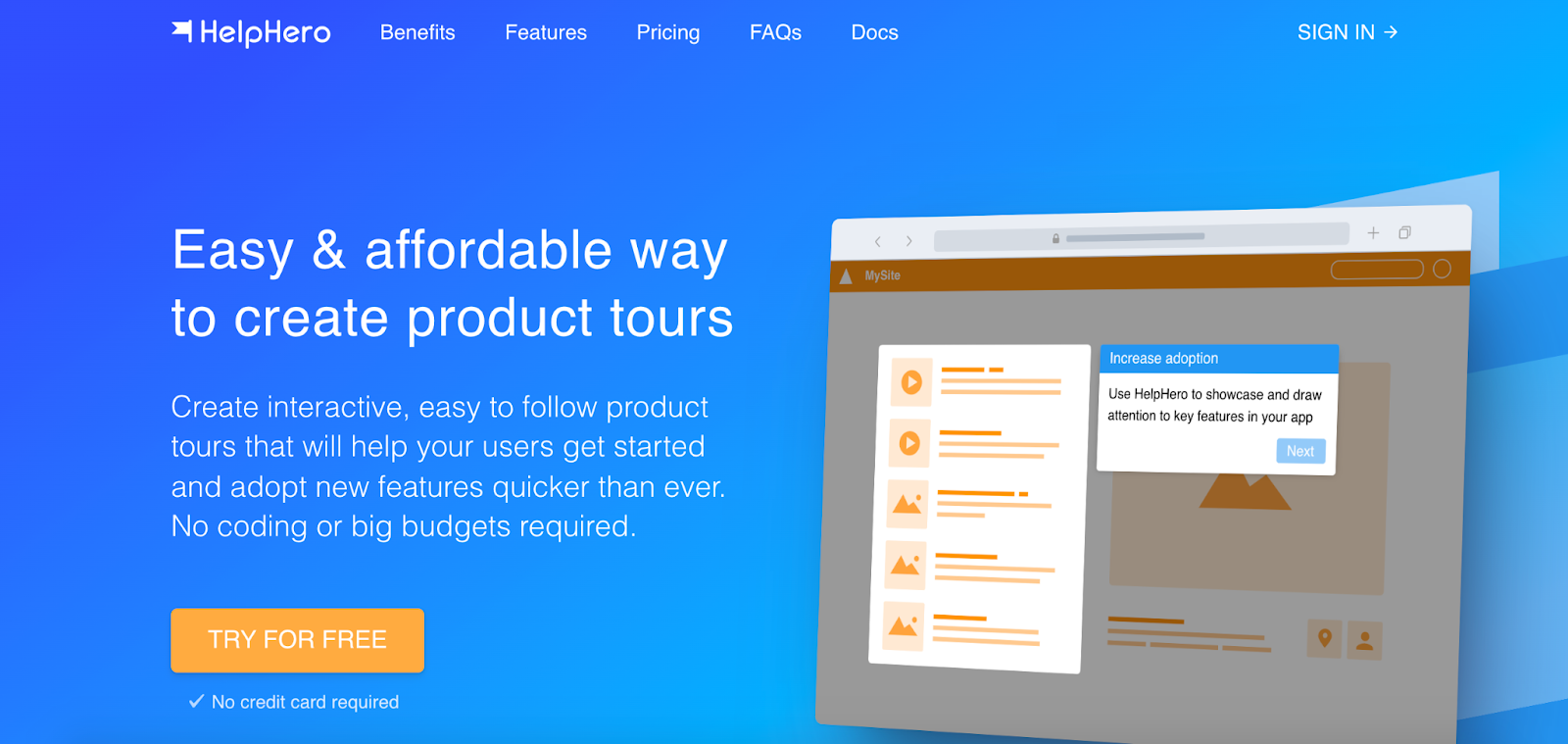 HelpHero product tour tool